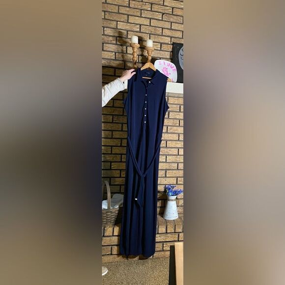 Ralph Lauren 3x navy‎ blue jumpsuit with belt - Picture 7 of 7